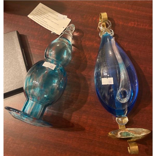 Vintage Barometer w/ Hand Blown Hummingbird Feeder 8T