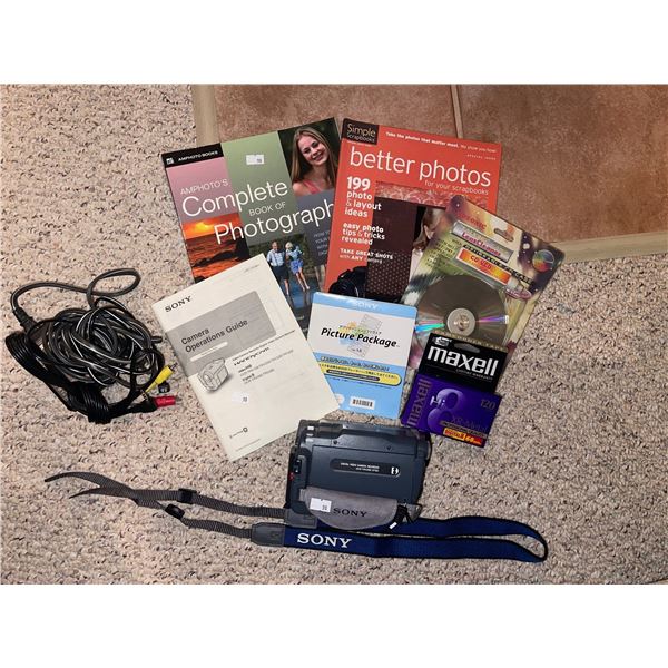 Sony Handheld Camcorder w/ Assorted Photography Books & More
