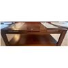 Image 1 : Walnut Coffee Table w/ Glass Top 45x33x23