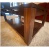 Image 3 : Walnut Coffee Table w/ Glass Top 45x33x23