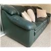 Image 1 : Emerald Green Leather Sofa 71x33x38