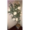 Image 2 : 6 Foot Tall Flowering Silk Plant w/ Decorative Fudog Head Planter