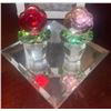 Image 2 : Swarovski Crystal Flowers Scented Candles w/ Flower Lantern