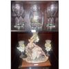 Image 1 : Beautiful Shelf Decor Glass Stemware w/ Decorative Figurine