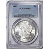 Image 1 : 1887 $1 Morgan Silver Dollar Coin PCGS MS65