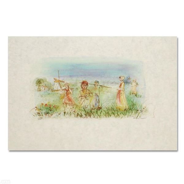 Edna Hibel (1917-2014) "Dutch Landscape" Limited Edition Lithograph on Paper