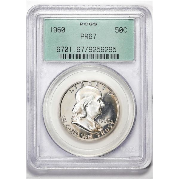 1960 Proof Franklin Half Dollar Coin PCGS PR67 Old Green Holder