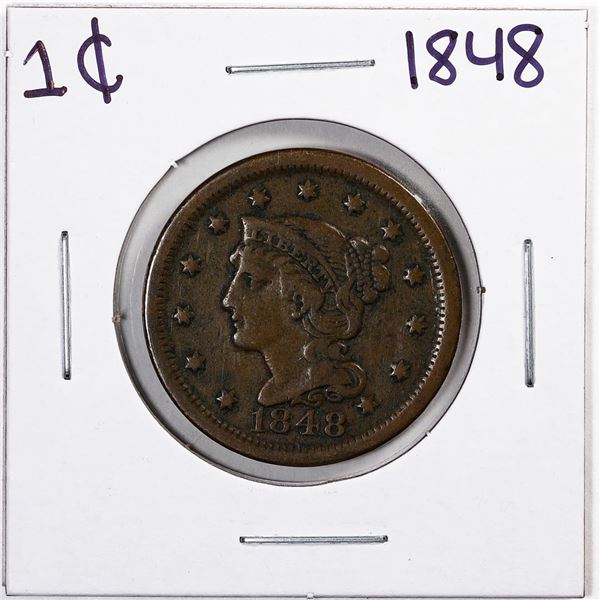 1848 Braided Hair Large Cent Coin