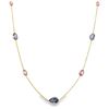 Image 2 : 18KT Yellow Gold 7.52 ctw Blue and Pink Sapphire Necklace
