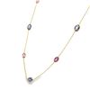 Image 3 : 18KT Yellow Gold 7.52 ctw Blue and Pink Sapphire Necklace