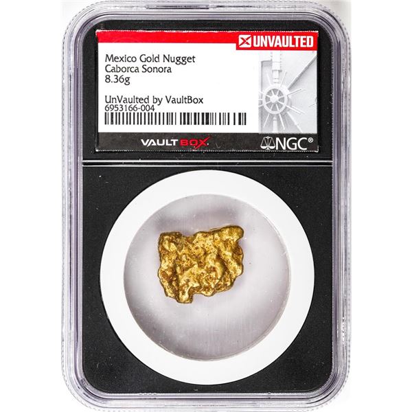 8.36 Gram Caborca Sonora Mexico Gold Nugget NGC Vaultbox Unvaulted