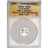 Image 1 : 2014 Proof 1/10 oz Platinum JFK Apollo 11 Anniversary Medal ANACS MS68