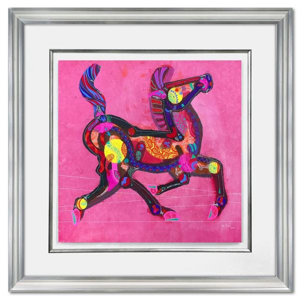 Lu Hong "Chinese Zodiac - Metal Horse" Original Mixed Media on Paper