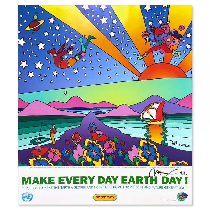 Peter Max Earth Day Poster Poster On Paper Peter max earth day poster poster on paper