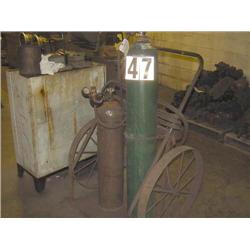AIRCO ACETYLENE GAUGE, TORCH, CART & TANKS