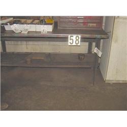 METAL SHOP TABLE WITH COLUMBIAN VISE