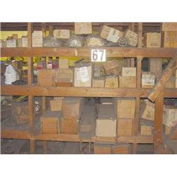 WOODEN SHELF MISC. CRANKS & PARTS