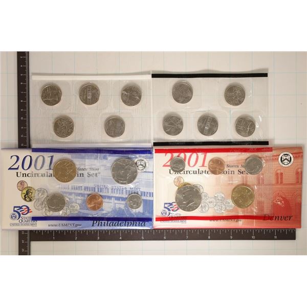 2001 US MINT SET (UNC) P/D (WITH ENVELOPE)