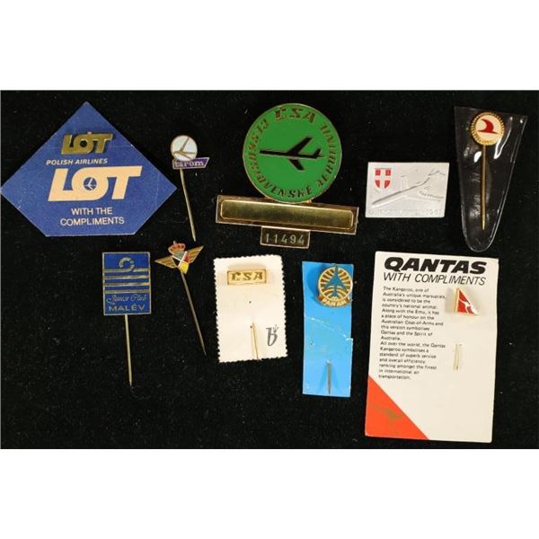 10-ASSORTED FOREIGN METAL AIRPLANE PINS: POLISH