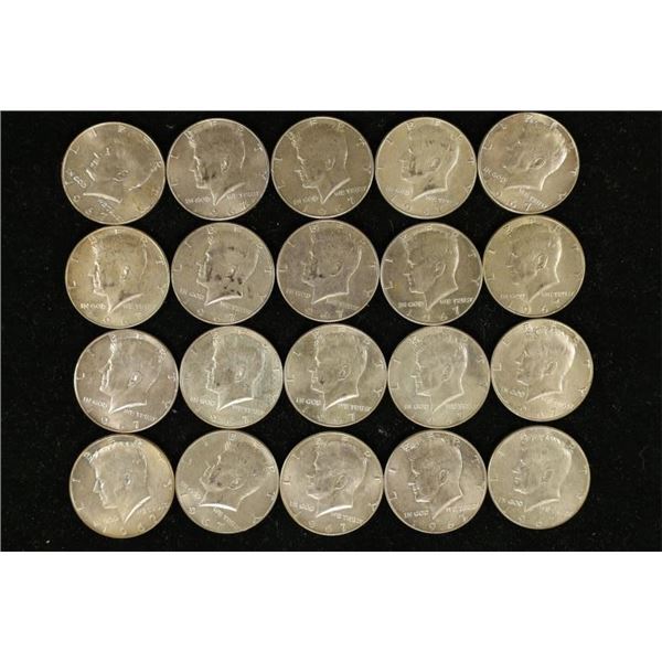 20-1967 40% SILVER JOHN F. KENNEDY HALFS AU-UNCS