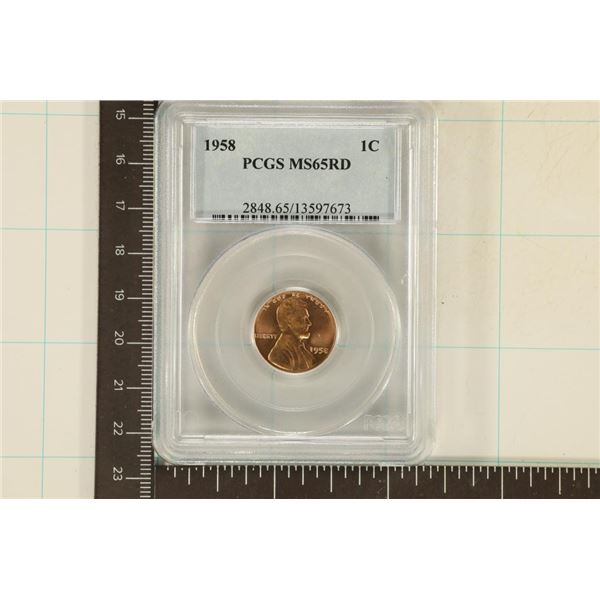 1958 LINCOLN WHEAT CENT PCGS MS65RD