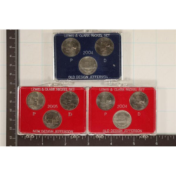 3-P/D/S LEWIS & CLARK NICKEL SETS: 2-2004 & 1-2005