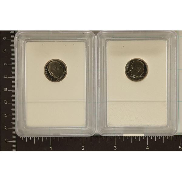 2 SLABBED PF ROOSEVELT DIMES: 1977-S AND 1990-S