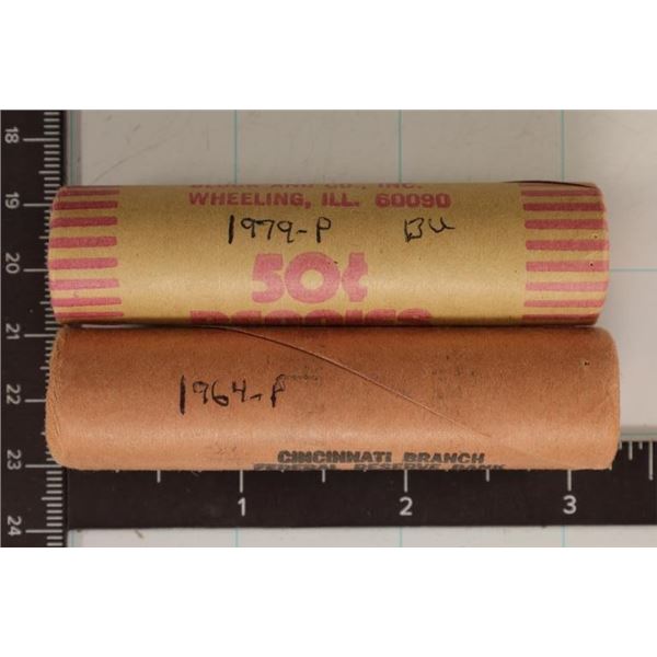 1964-P & 1979-P US SOLID DATE 50 CENT ROLLS OF BU