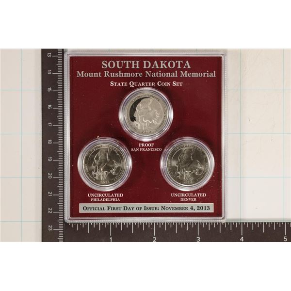 2013-P/D/S US 3 COIN STATE QUARTER SET 2 UNC & 1