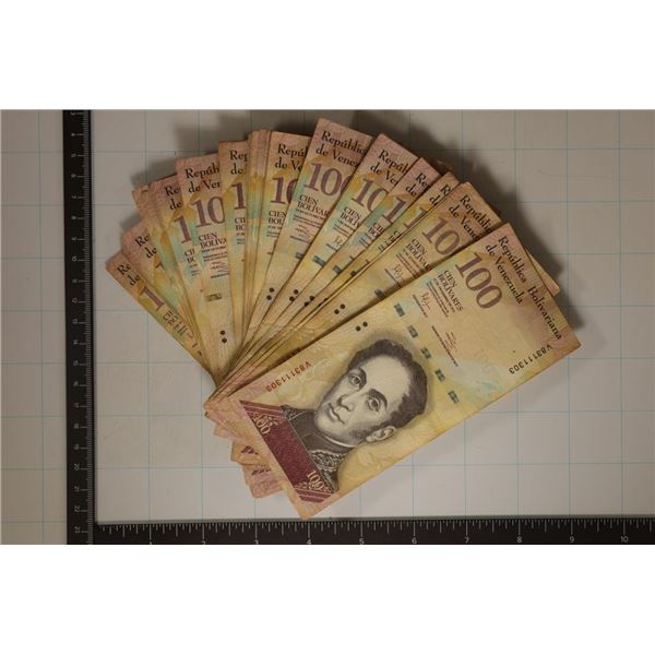 50-2009-2015 VENEZUELA 100 BOLIVARE BILLS