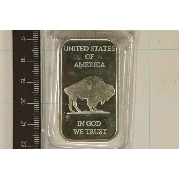 1 TROY OZ .999 FINE SILVER PF INGOT "INDIAN /