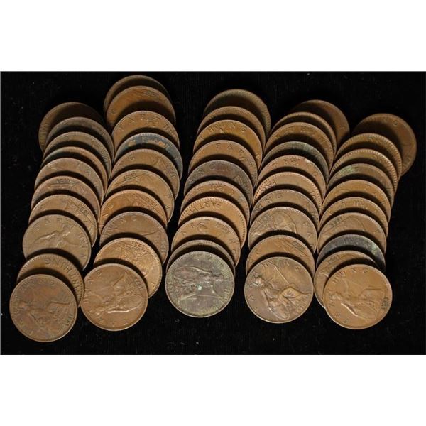 50 ASSORTED BRITISH FARTHINGS: 1919-1942