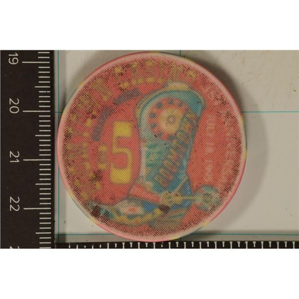 $5 BOOMTOWN CASINO CHIP BILOXI MISSISSIPPI