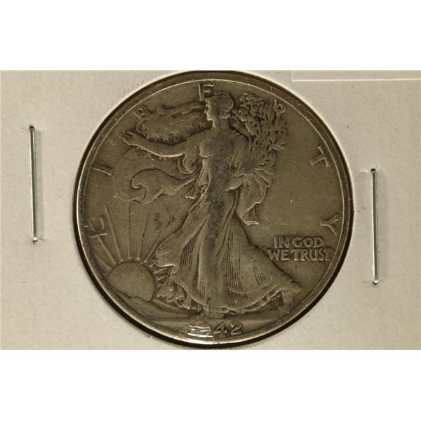 1942 SILVER WALKING LIBERTY HALF DOLLAR