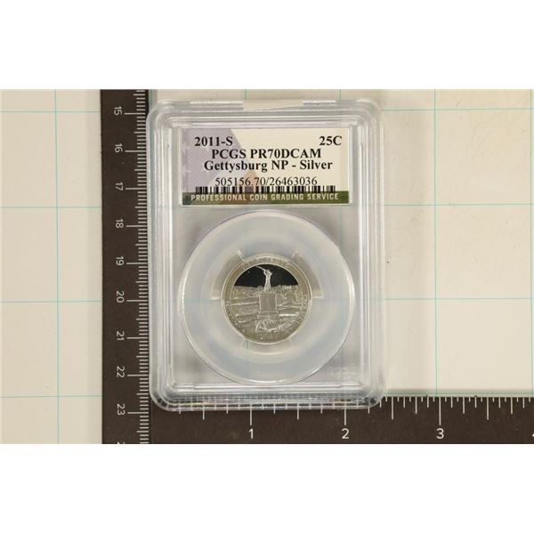 2011-S GETTYSBURG N.P. QUARTER PCGS PR70 DCAM