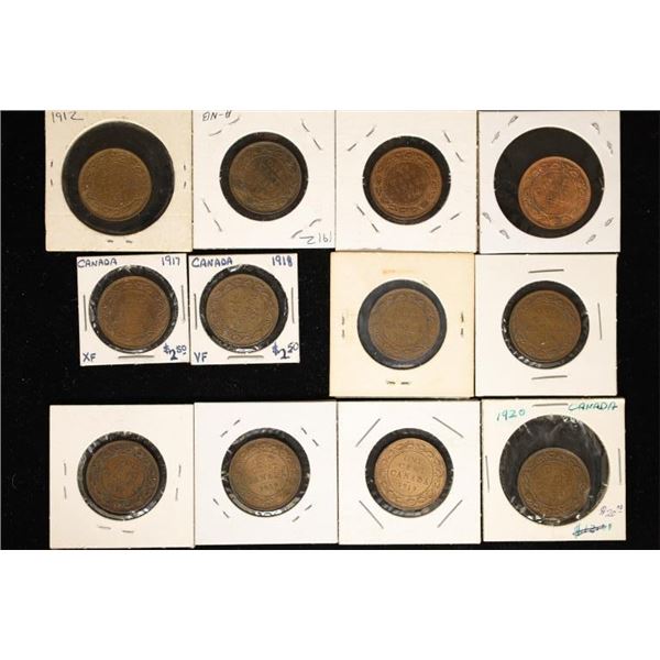 12-CANADA LARGE CENTS: 1912-1920