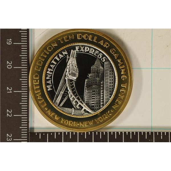 CASINO $10 SILVER TOKEN (UNC) NEW YORK NEW YORK