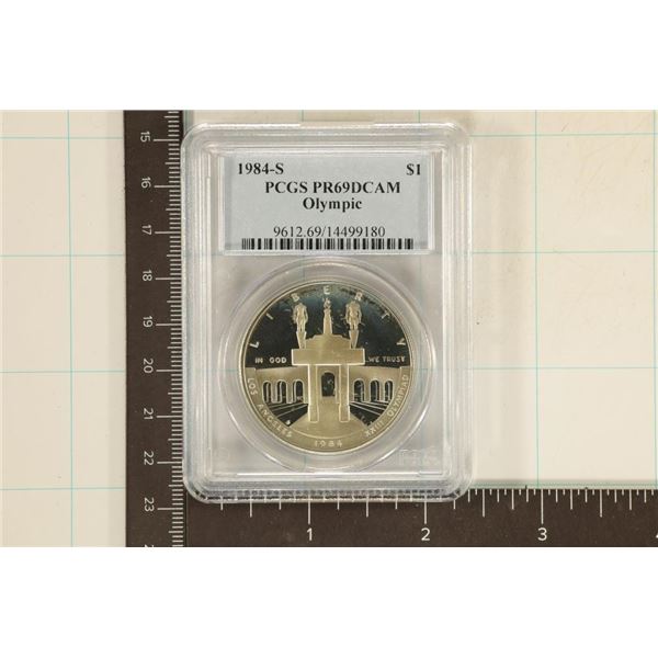 1984-S US OLYMPIC SILVER DOLLAR PCGS PR69 DCAM