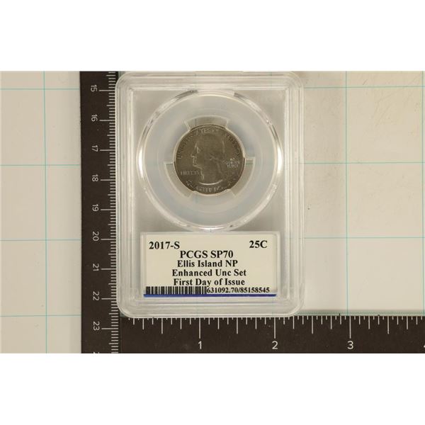 2017-S ELLIS ISLAND N.P. QUARTER PCGS SP70 FROM