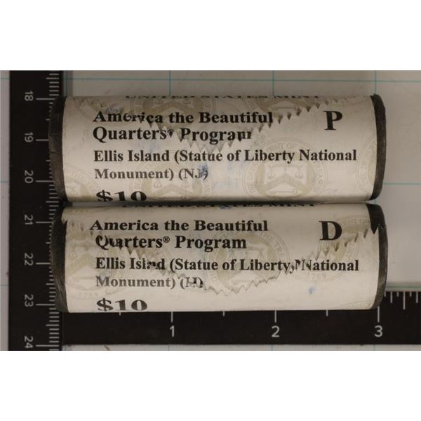 2017-P & D US $10 ROLLS OF ELLIS ISLAND STATE