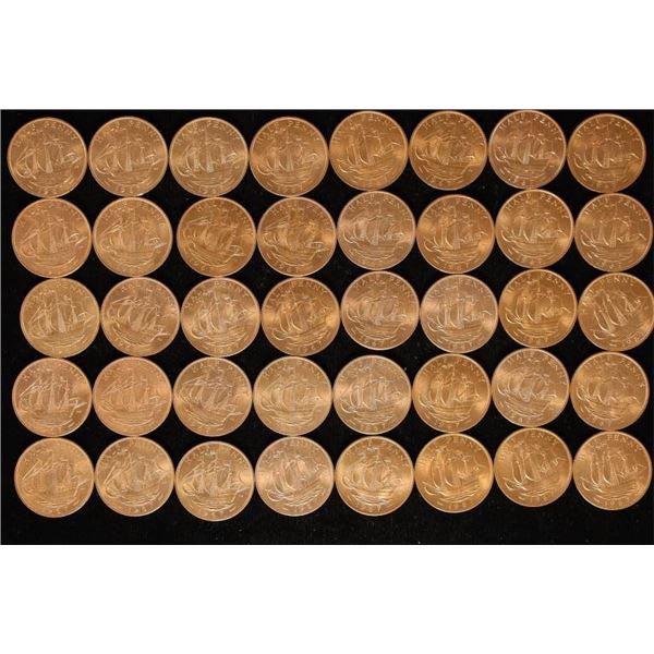 40-1967 AUSTRALIA BRILLIANT UNC HALF PENNIES