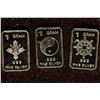 Image 1 : 3-1 GRAM .999 FINE SILVER PF INGOTS: CROSS, YING &
