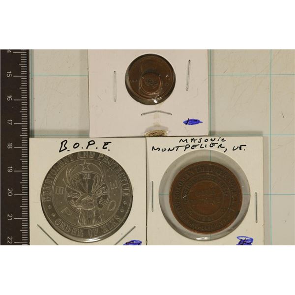 3-MASONIC TYPE TOKENS: SHRINER POPOUT ON 1975