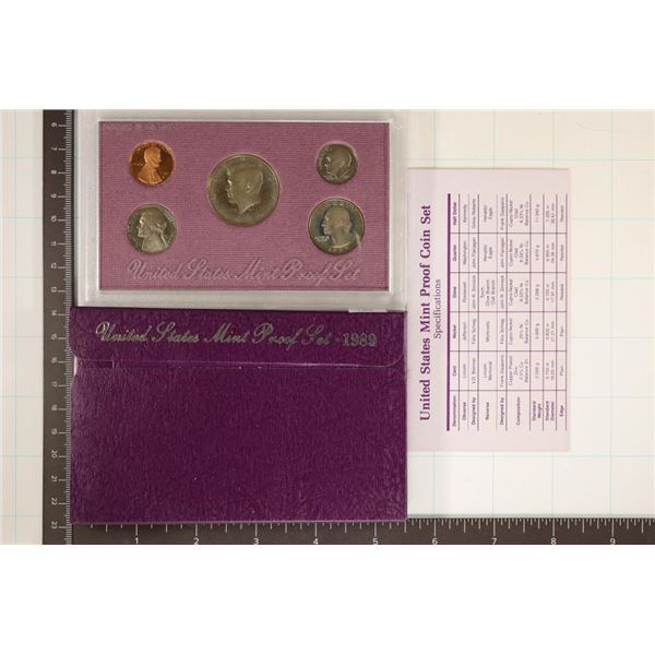1989 US PROOF SET (WITH BOX) AND & WITH CERT.