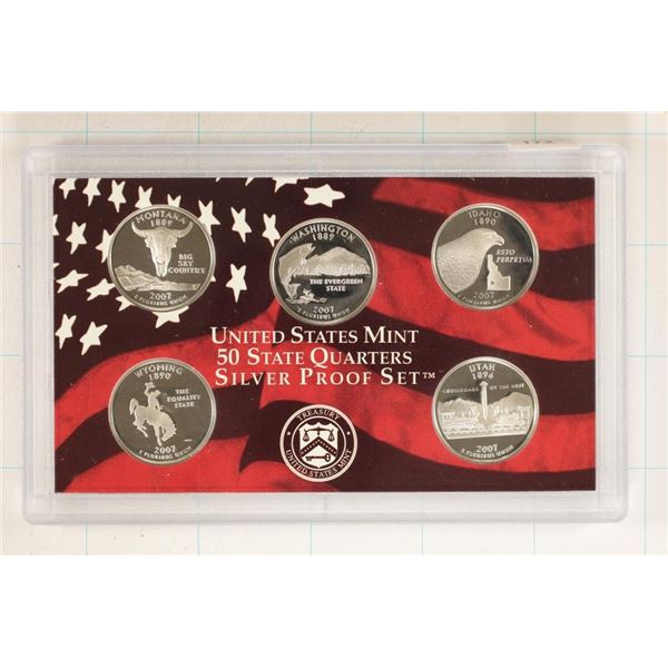 2007 SILVER US 50 STATE QUARTERS PROOF SET NO BOX