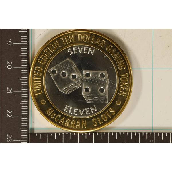 CASINO $10 SILVER TOKEN (UNC) MCCARRAN AIRPORT