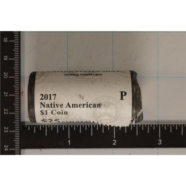 2017-P SOLID DATE $25 ROLL OF NATIVE AMERICAN $'S