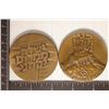 Image 2 : 2 EDGE MARKED BRASS ISRAEL STATE MEDALS: 1ST ON IS