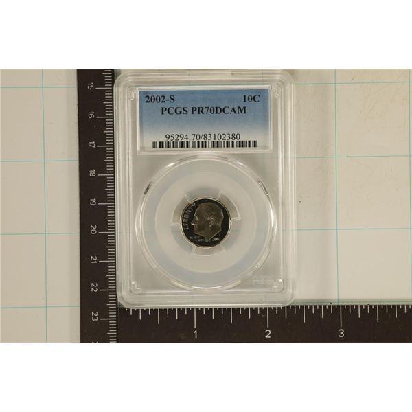 2002-S ROOSEVELT DIME PCGS PR70 DCAM