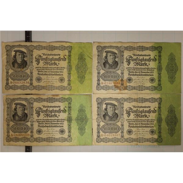 4-1922 GERMAN 50,000 MARK BILLS AS SHOWN